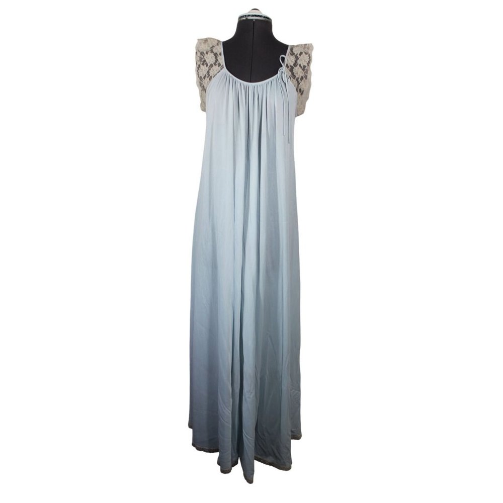 Komar women's vintage‎ lace cap sleeve scoop neck nightgown S